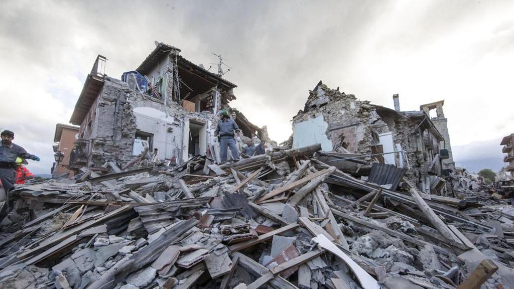 Un'immagine del terremoto che nel 2016 ha colpito il Centro Italia