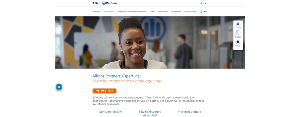 Il sito Allianz Partner