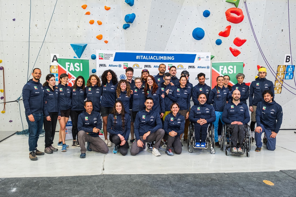 La squadra azzurra di arrampicata sportiva